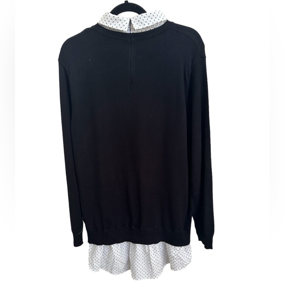 NWT! City Chic Women’s Layered Polka Dot and Black Pullover Sweater - Picture 2 of 5